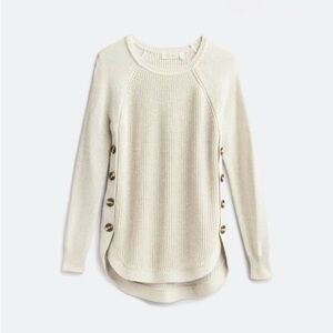 Rowca Side Button Cotton Blend Sweater